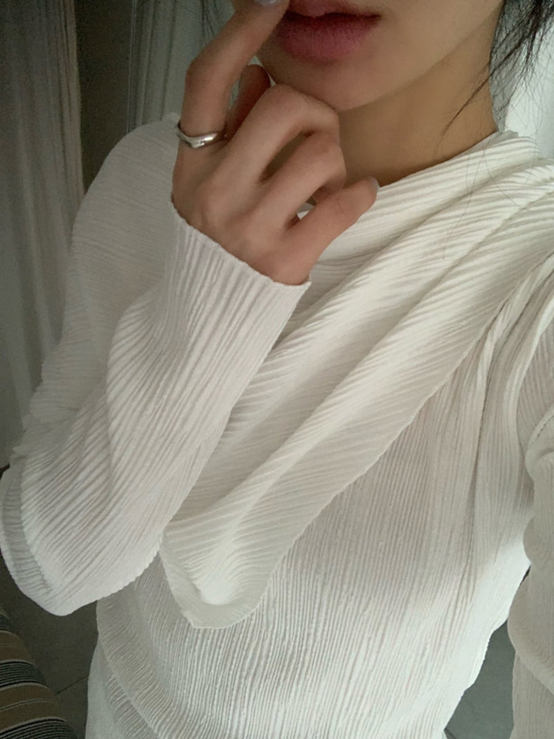Afarrier - Korean Women Fashion - #womensfashion - Scarf Pleats Blouse - 9