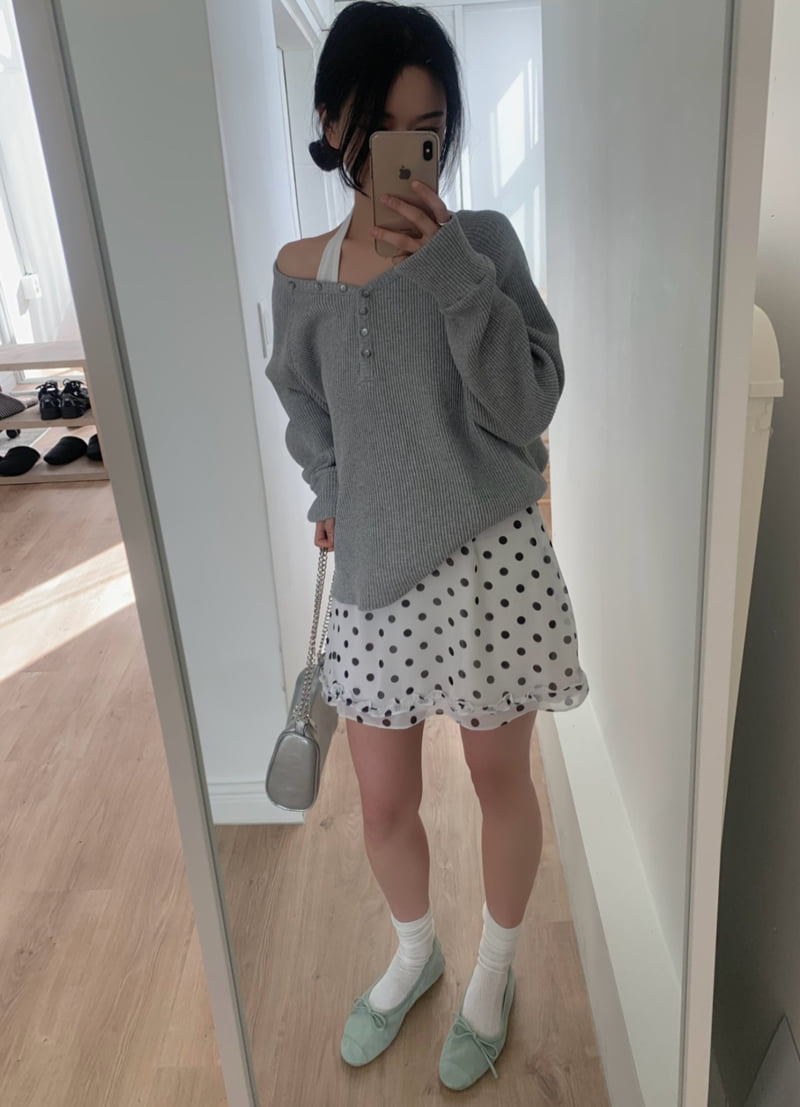 Afarrier - Korean Women Fashion - #womensfashion - Dot Mini Skirt - 7