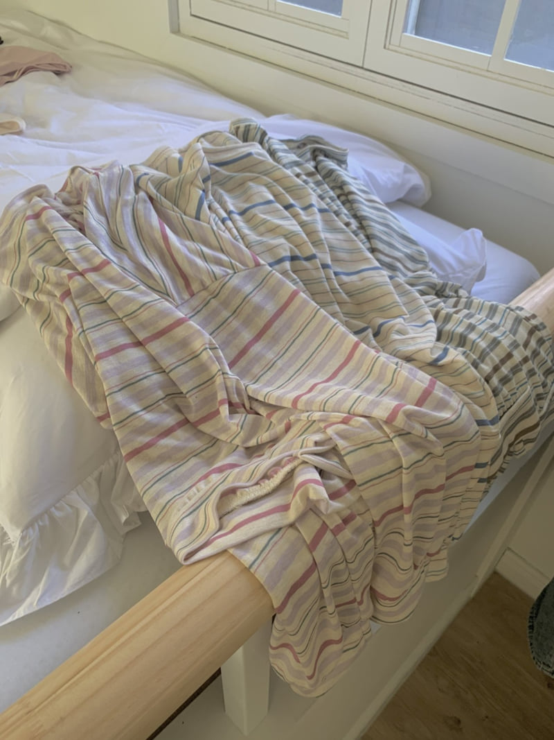 Afarrier - Korean Women Fashion - #womensfashion - Powder Striped Sweatshirt