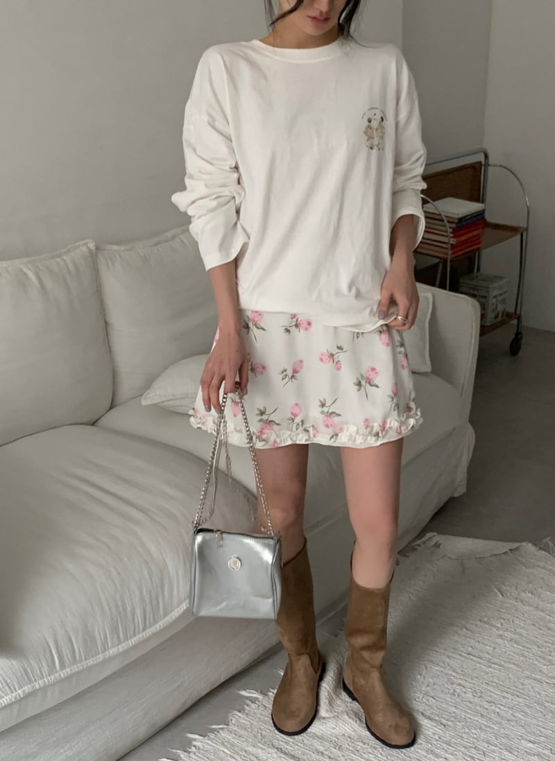 Afarrier - Korean Women Fashion - #womensfashion - Girl Print Tee - 8