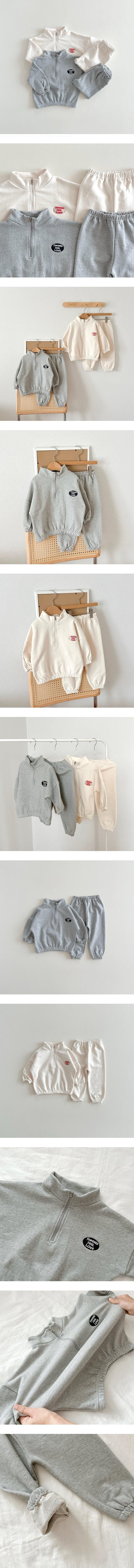 Aker - Korean Children Fashion - #designkidswear - Forever Half-Zip Set