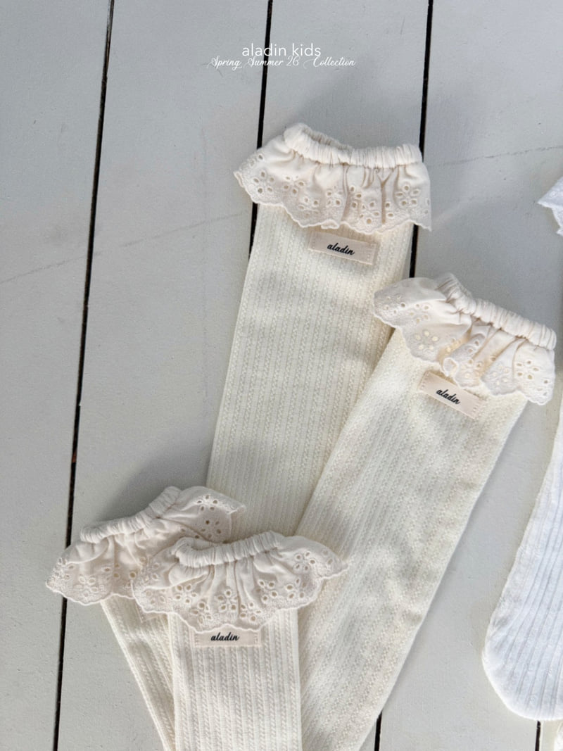 Aladin - Korean Baby Fashion - #babyootd - Lace Point Socks - 3