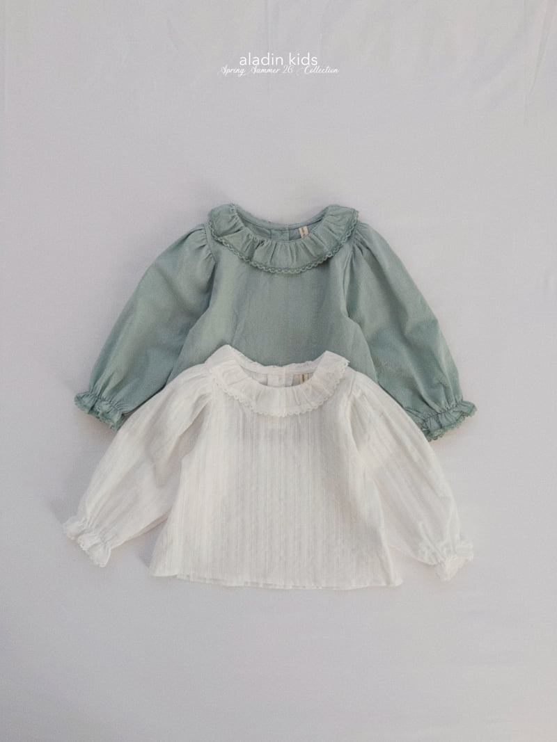 Aladin - Korean Baby Fashion - #onlinebabyboutique - Lace Frill Blouse