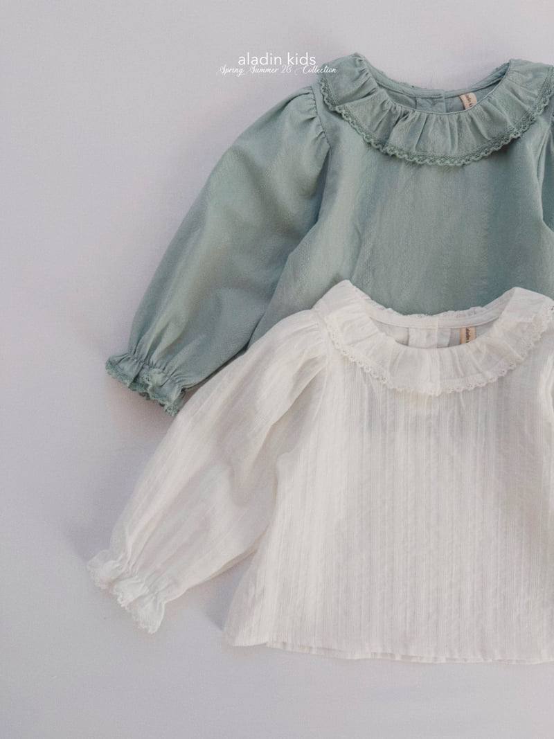 Aladin - Korean Baby Fashion - #onlinebabyshop - Lace Frill Blouse - 2