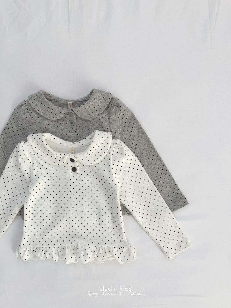 Aladin - Korean Baby Fashion - #onlinebabyshop - Cute Collar Dot Tee - 2