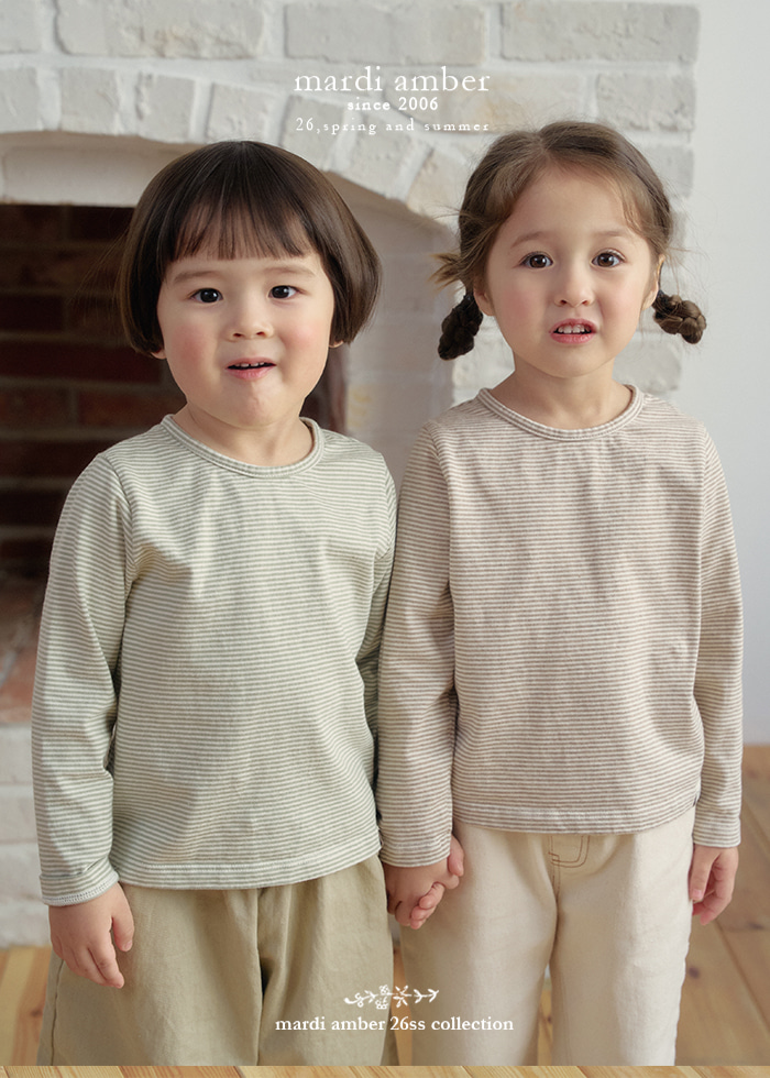 Amber - Korean Children Fashion - #Kfashion4kids - Pound Stripe Tee