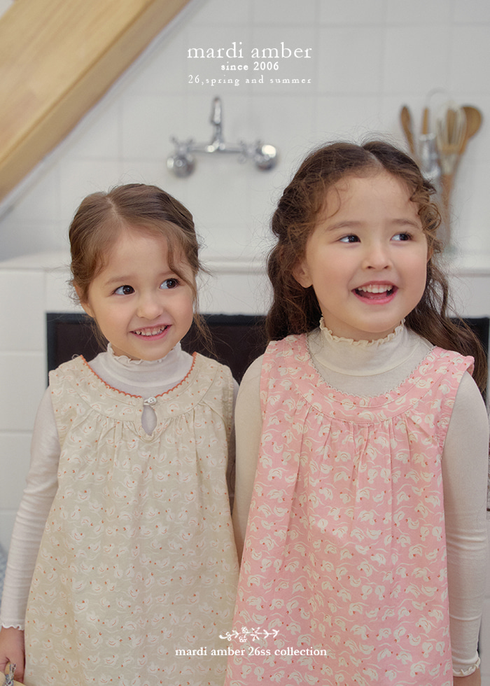 Amber - Korean Children Fashion - #kidzfashiontrend - Swan Sleeveless One-piece