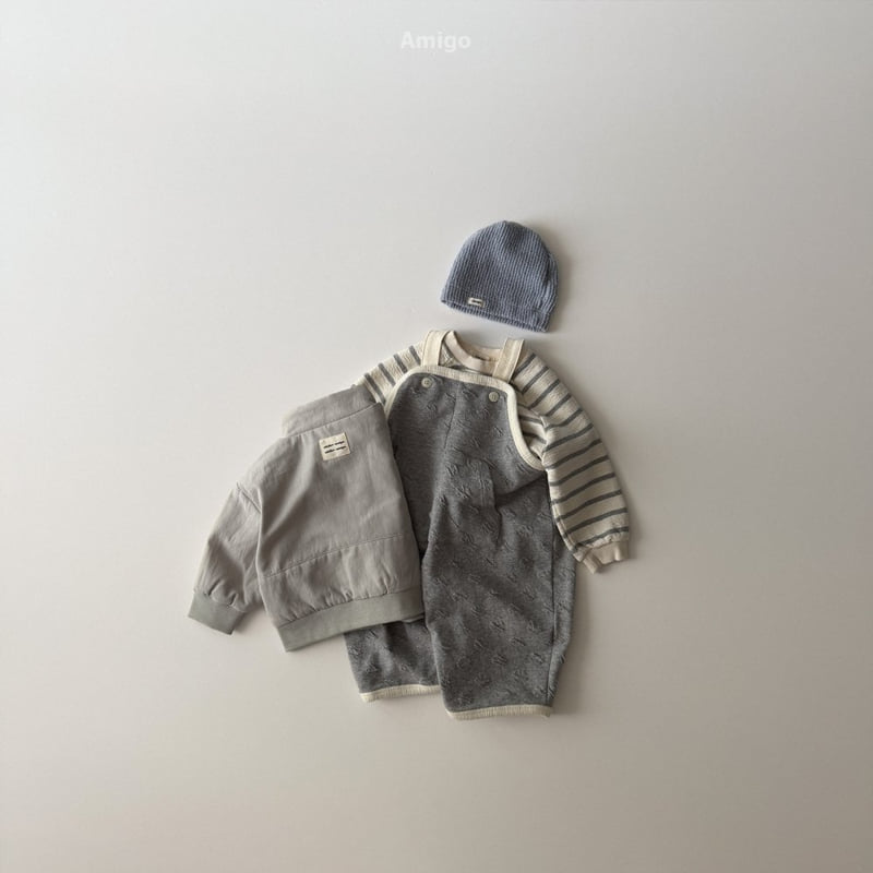 Amigo - Korean Baby Fashion - #babyboutiqueclothing - Embossed Dot Overalls - 12