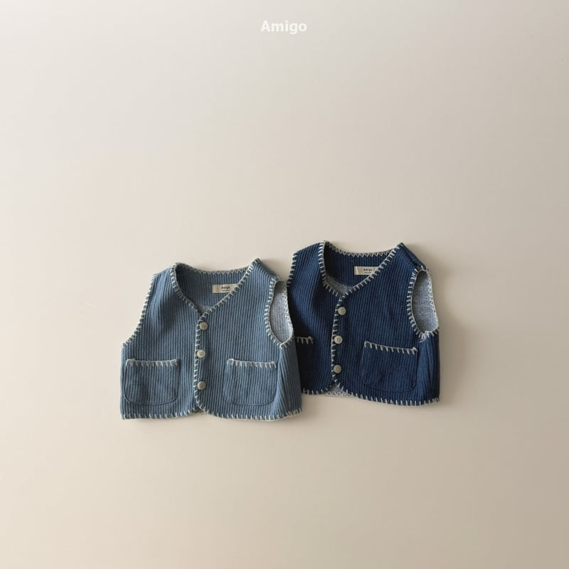Amigo - Korean Baby Fashion - #babyboutiqueclothing - Denim Melo Vest