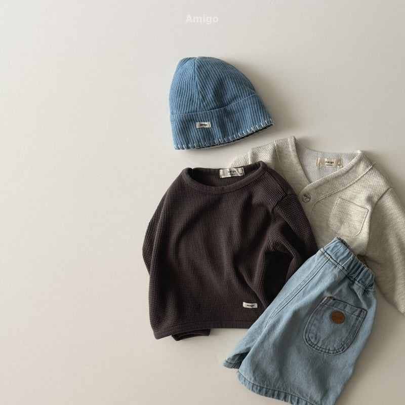 Amigo - Korean Baby Fashion - #babyclothing - Waffle Embroidery Tee - 12