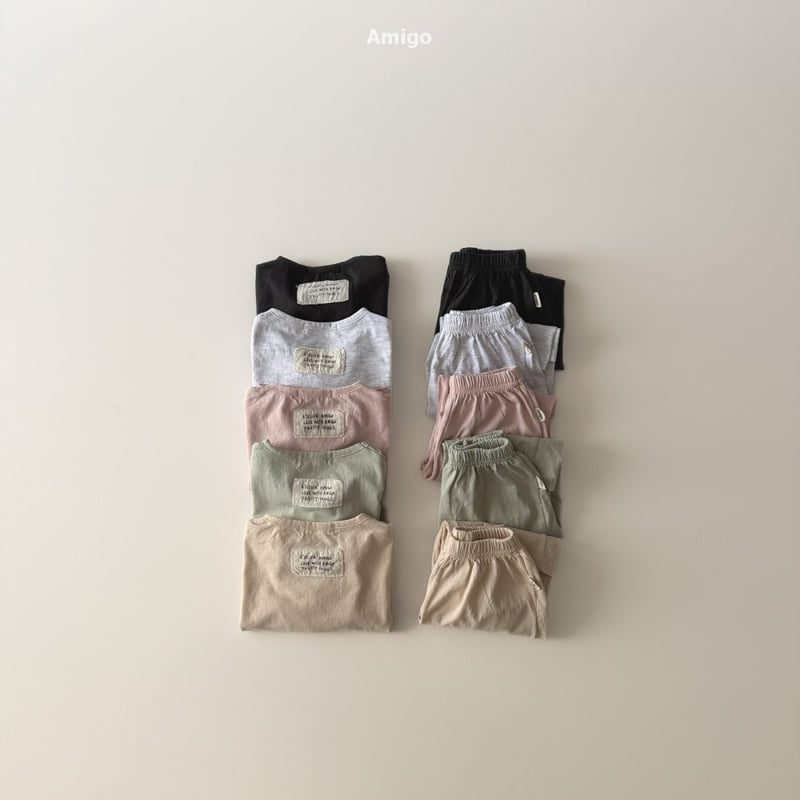 Amigo - Korean Baby Fashion - #babyclothing - Cotton Top Bottom Set