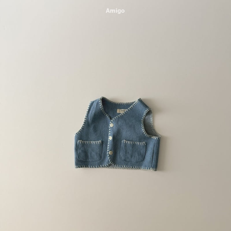 Amigo - Korean Baby Fashion - #babyfashion - Denim Melo Vest - 3