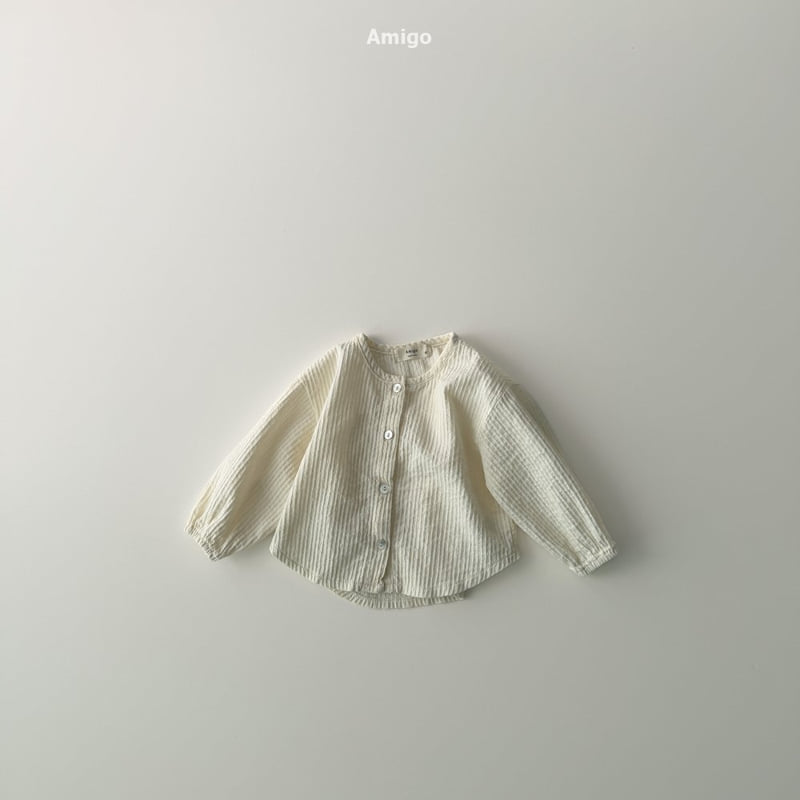 Amigo - Korean Baby Fashion - #babyfever - Round Shirring Shirt - 3