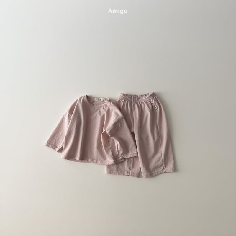 Amigo - Korean Baby Fashion - #babyfever - Cotton Top Bottom Set - 3