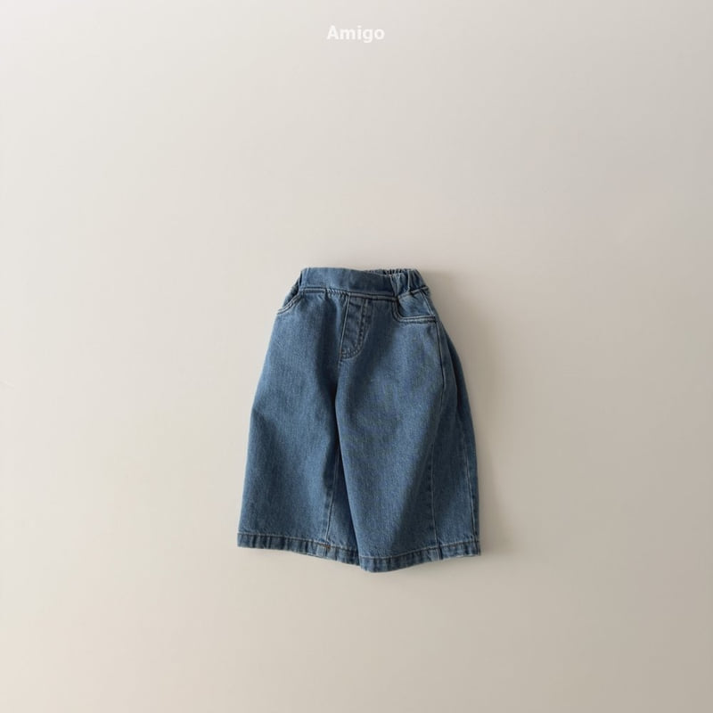 Amigo - Korean Baby Fashion - #babyfever - Wide Denim Pants - 2