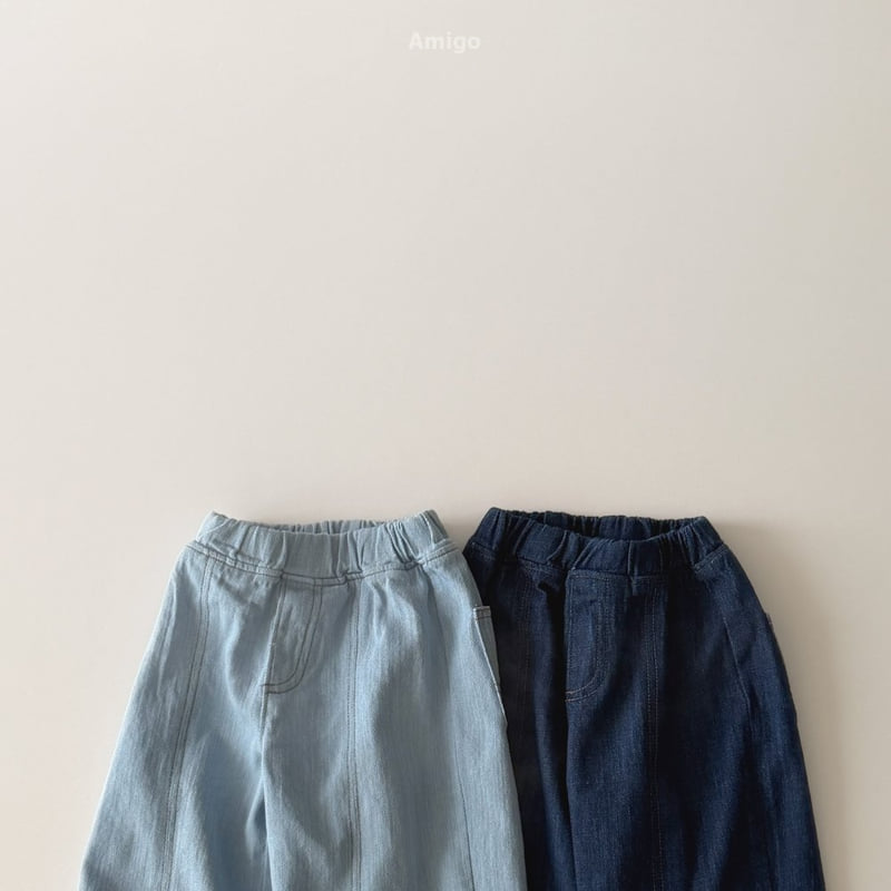 Amigo - Korean Baby Fashion - #babyfever - Panel Denim Pants - 5