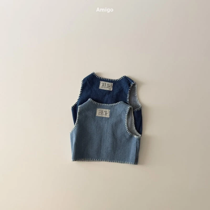 Amigo - Korean Baby Fashion - #babyfashion - Denim Melo Vest - 4