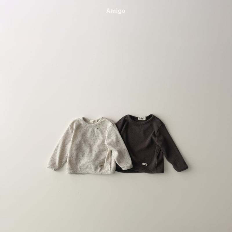 Amigo - Korean Baby Fashion - #babylifestyle - Waffle Embroidery Tee