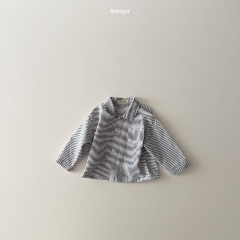 Amigo - Korean Baby Fashion - #babygirlfashion - Stripe Shirt - 4