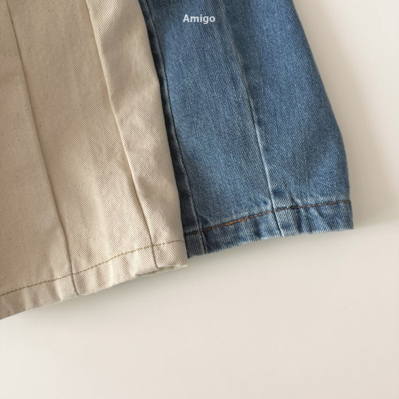 Amigo - Korean Baby Fashion - #babygirlfashion - Wide Denim Pants - 4
