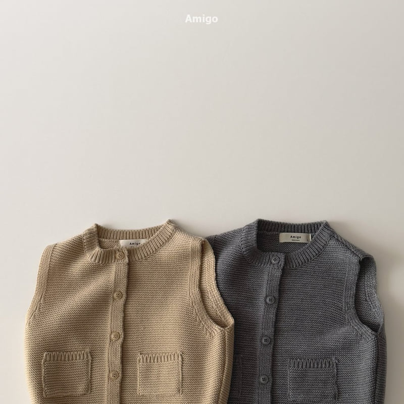 Amigo - Korean Baby Fashion - #babylifestyle - Double-Knit Vest - 5