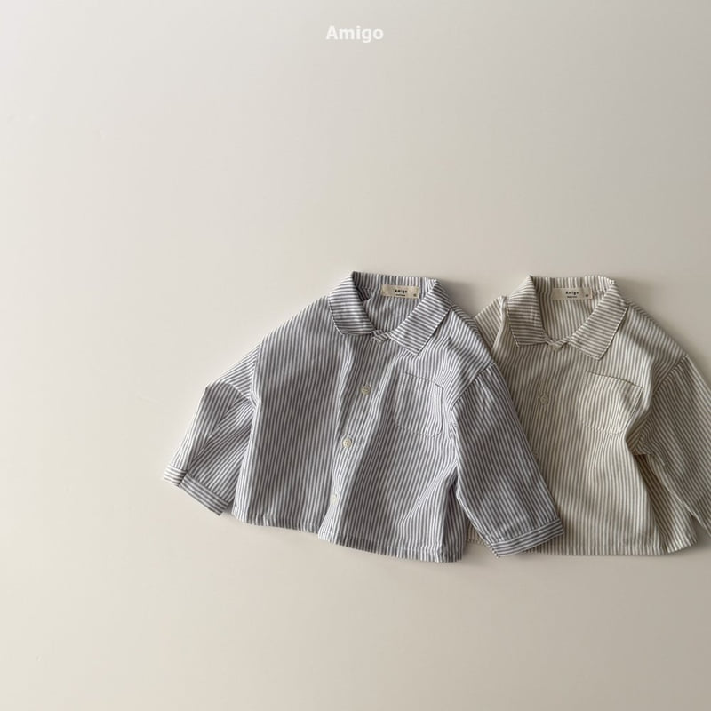 Amigo - Korean Baby Fashion - #babyoninstagram - Stripe Shirt - 5