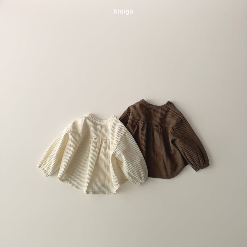 Amigo - Korean Baby Fashion - #babyootd - Round Shirring Shirt - 7