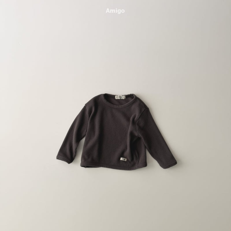 Amigo - Korean Baby Fashion - #babyootd - Waffle Embroidery Tee - 3
