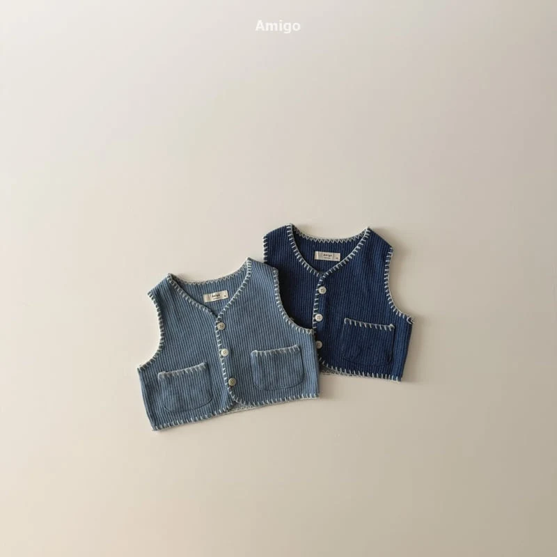 Amigo - Korean Baby Fashion - #babyootd - Denim Melo Vest - 8