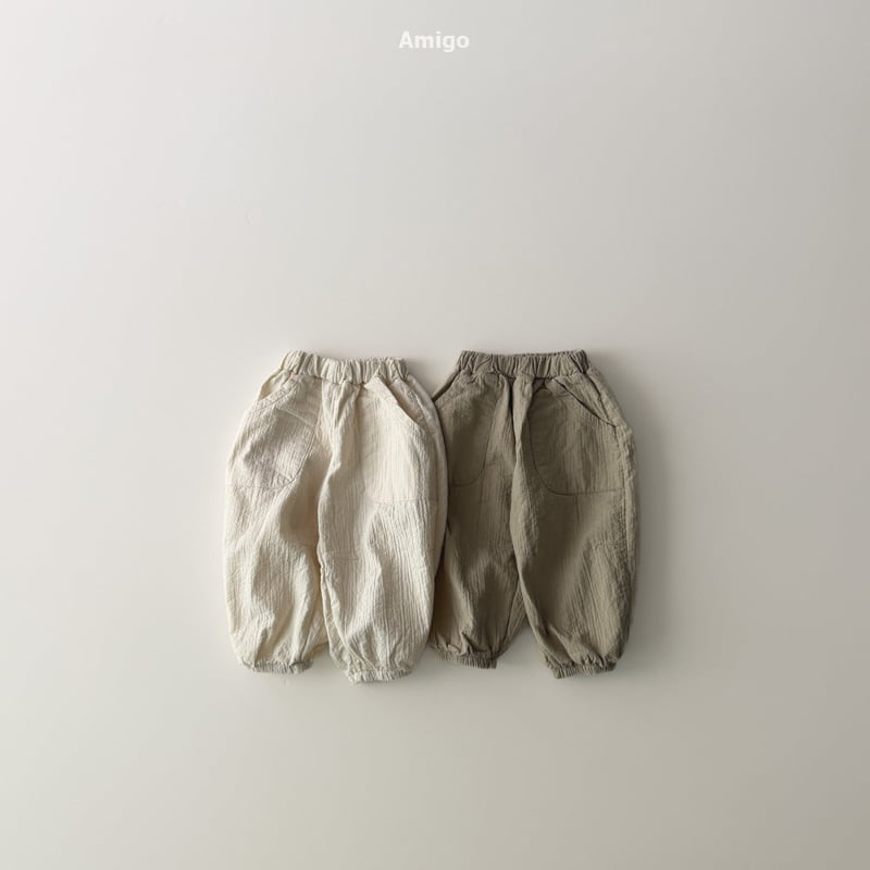 Amigo - Korean Baby Fashion - #babyootd - Pin-Tuck Natural Pants - 5