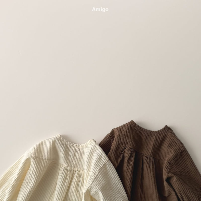 Amigo - Korean Baby Fashion - #babyoutfit - Round Shirring Shirt - 9