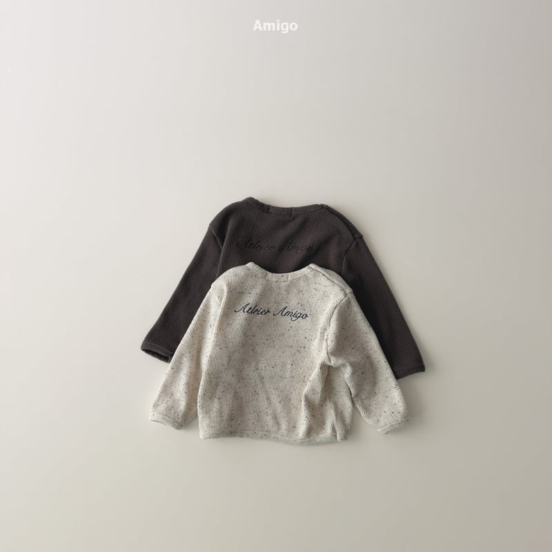 Amigo - Korean Baby Fashion - #babyootd - Waffle Embroidery Tee - 4