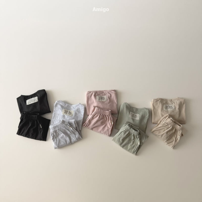 Amigo - Korean Baby Fashion - #babyoutfit - Cotton Top Bottom Set - 8