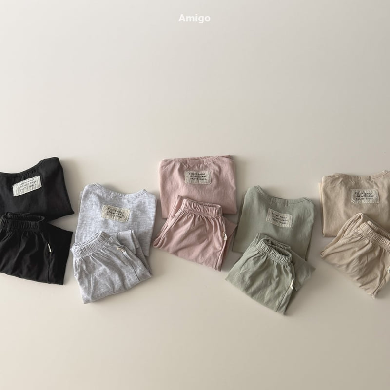 Amigo - Korean Baby Fashion - #babyoutfit - Cotton Top Bottom Set - 9