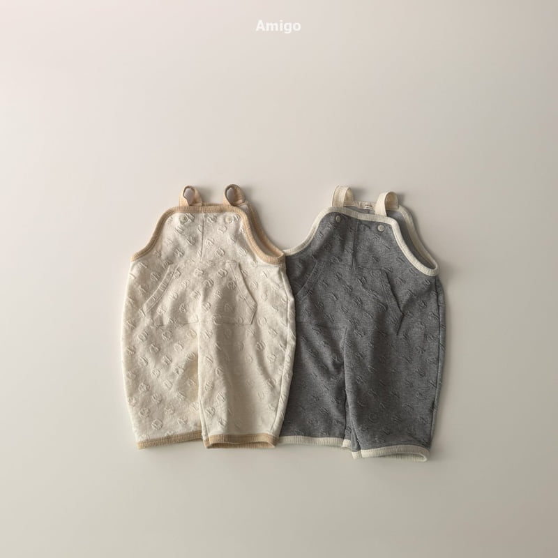 Amigo - Korean Baby Fashion - #babyoutfit - Embossed Dot Overalls - 5