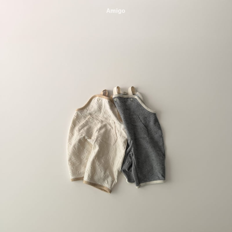 Amigo - Korean Baby Fashion - #babyoutfit - Embossed Dot Overalls - 6