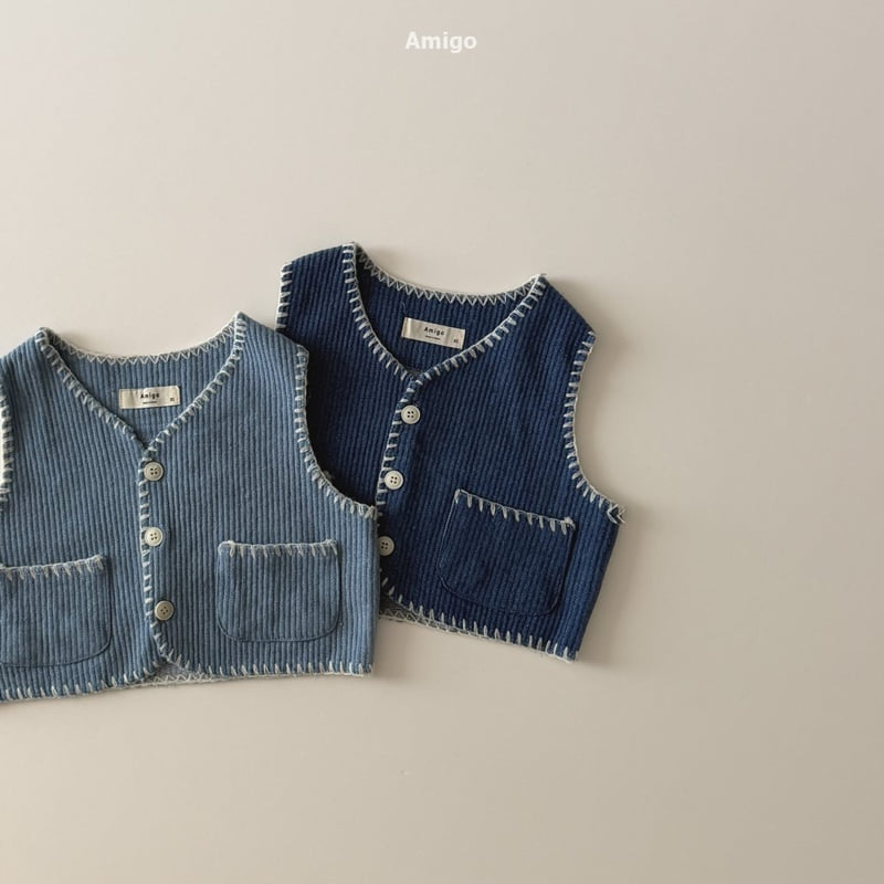 Amigo - Korean Baby Fashion - #babyoutfit - Denim Melo Vest - 9