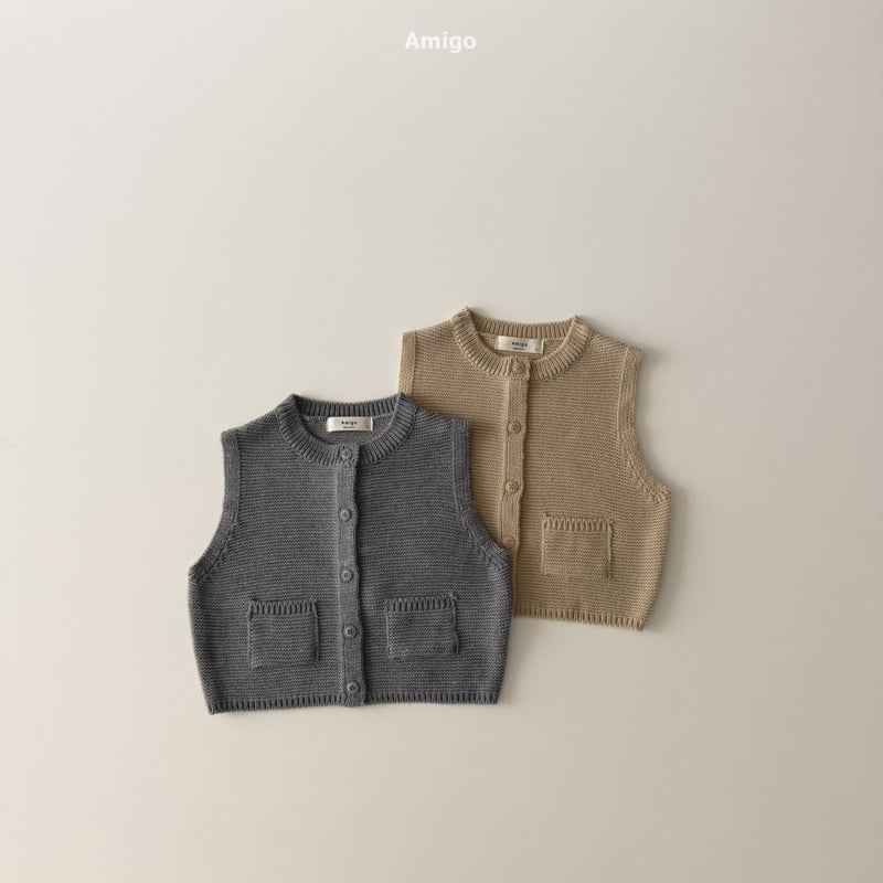 Amigo - Korean Baby Fashion - #babyoutfit - Double-Knit Vest - 9