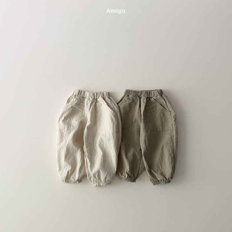 Amigo - Korean Baby Fashion - #babyoutfit - Pin-Tuck Natural Pants - 6