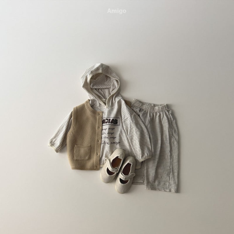 Amigo - Korean Baby Fashion - #onlinebabyboutique - Pencil Stripe Hoodie - 12