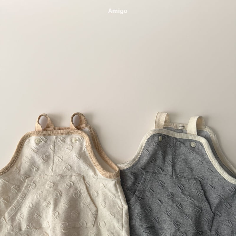 Amigo - Korean Baby Fashion - #onlinebabyboutique - Embossed Dot Overalls - 8