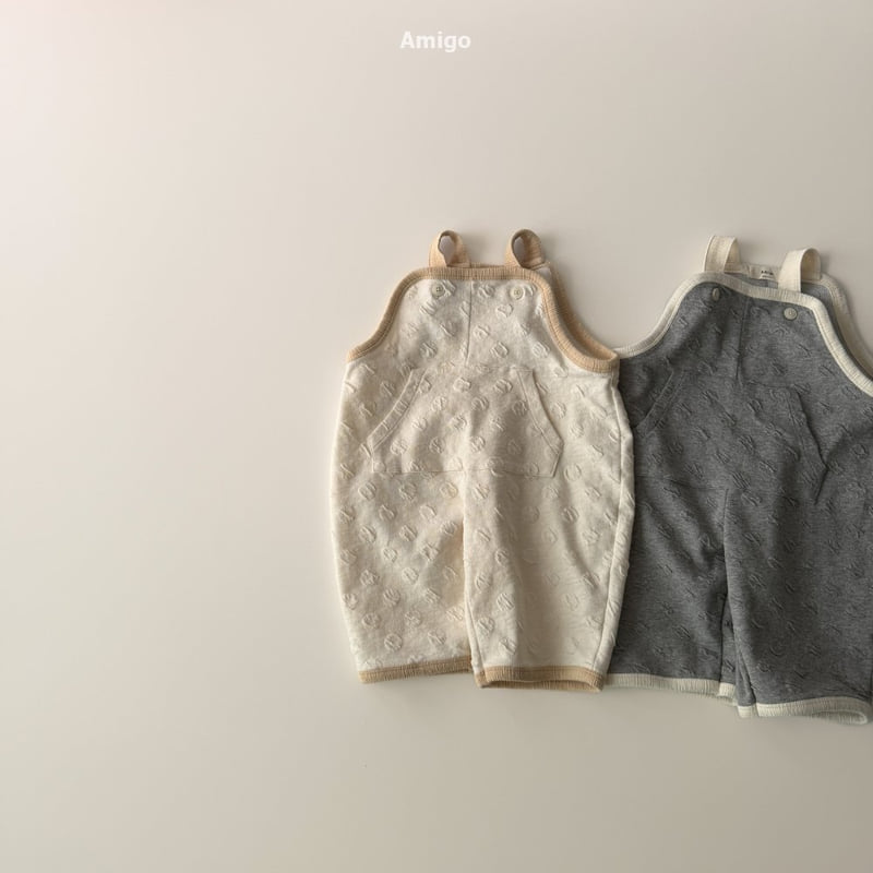Amigo - Korean Baby Fashion - #onlinebabyshop - Embossed Dot Overalls - 9