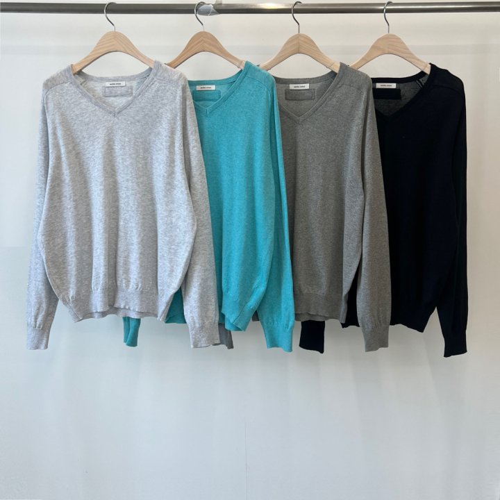 Another Avenue - Korean Women Fashion - #momslook - Basic V-Neck Knit