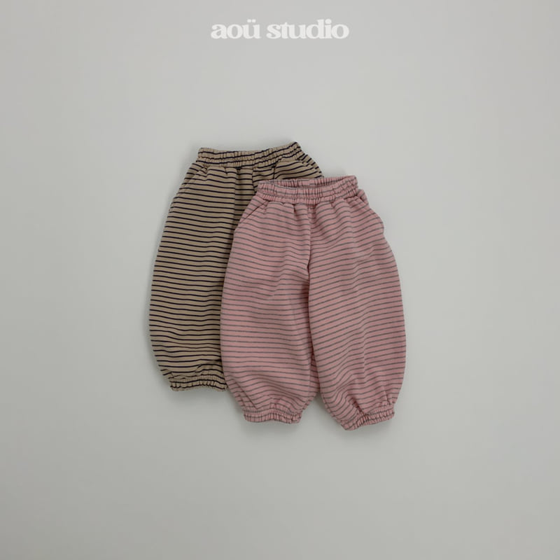 Aou Studio - Korean Baby Fashion - #babyboutique - Bonbon Stripe Jogger Pants