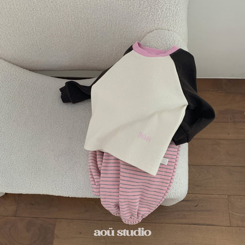 Aou Studio - Korean Baby Fashion - #babyoutfit - Bonbon Stripe Jogger Pants - 10