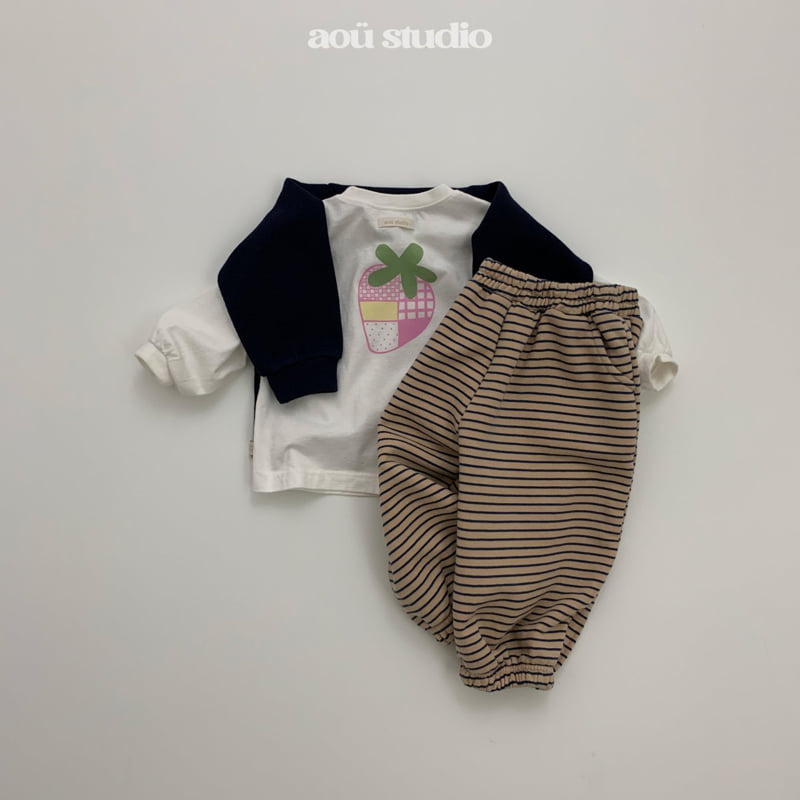Aou Studio - Korean Baby Fashion - #babywear - Bonbon Stripe Jogger Pants - 12