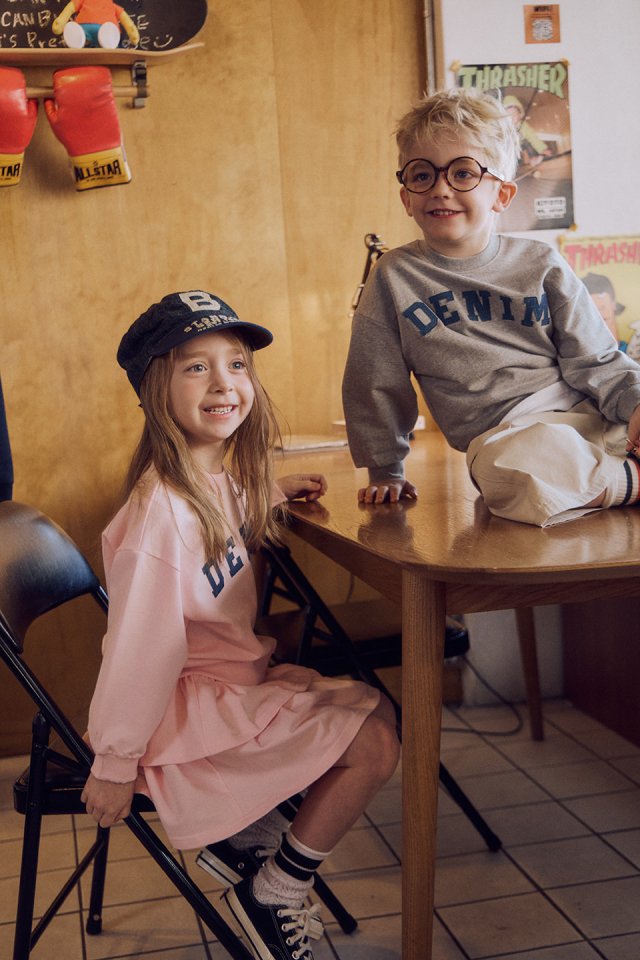 Apple Smile - Korean Children Fashion - #fashionkids - Denim Sweatshirt - 10