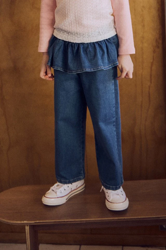Apple Smile - Korean Children Fashion - #kidsshorts - Frill Jeans