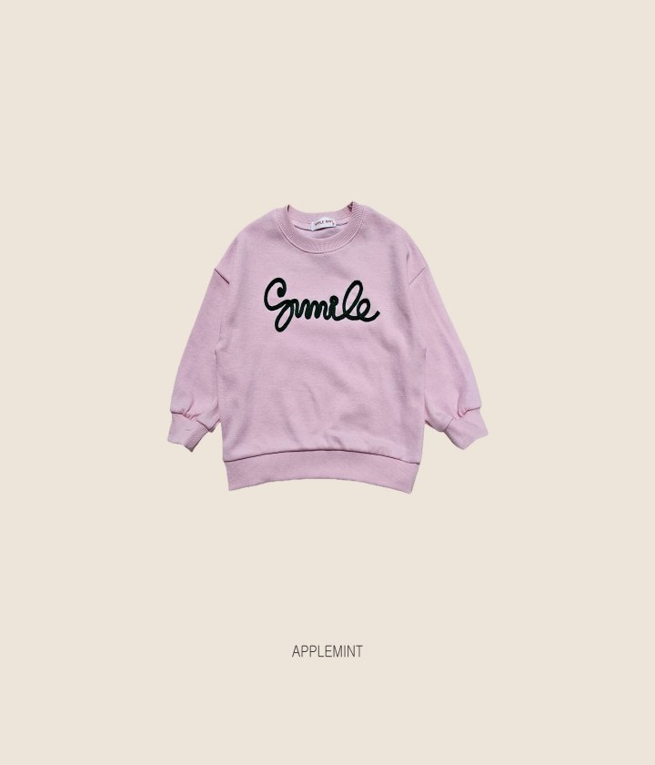 Applemint - Korean Children Fashion - #Kfashion4kids - Smile Handle Embroidered Sweatshirt - 9