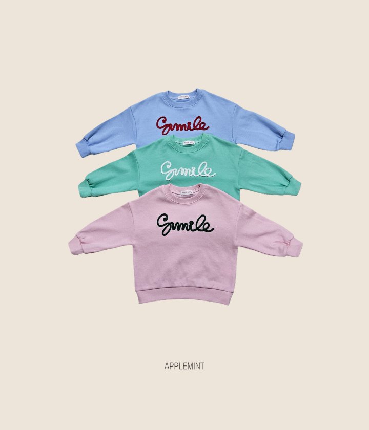 Applemint - Korean Children Fashion - #childrensboutique - Smile Handle Embroidered Sweatshirt - 2